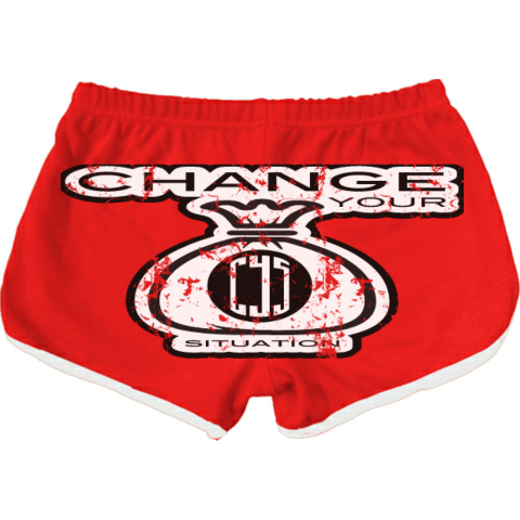 Change Your Situation Yoga Shorts - Red