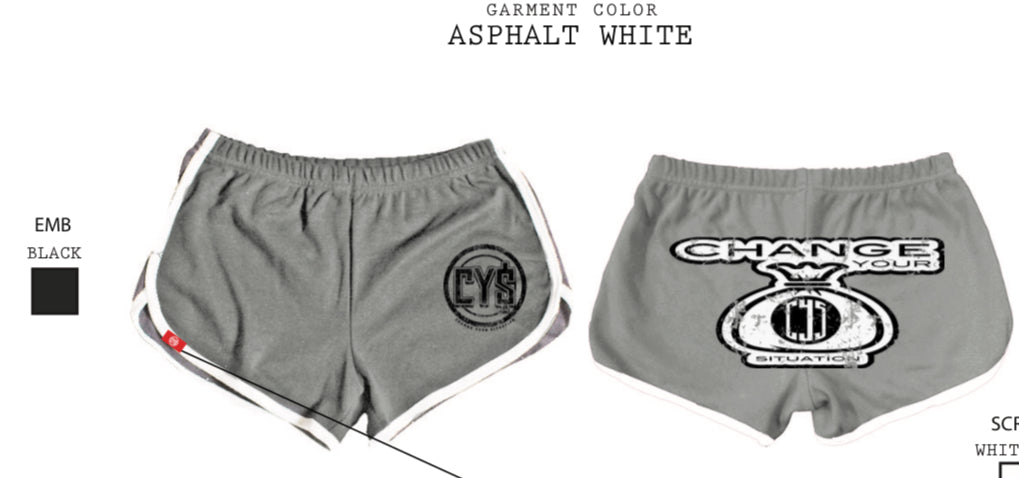 Change Your Situation Yoga Shorts - Asphalt White